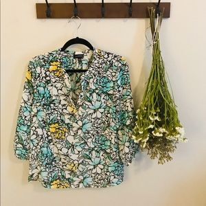 Floral Spring Blouse with Pops of Colour